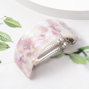 กิ๊บติดผมทรงหางม้าสไตล์เกาหลี แฟชั่นสวยหรูหรา ลายหินอ่อน เซลลูโลสอะซิเตท รูปทรงสี่เหลี่ยมผืนผ้า ขายส่ง - Product Image 6