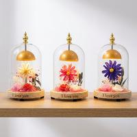 Rose éternelle personnalisable sous cloche en verre, lampe de nuit, objet de décoration, cadeau romantique
