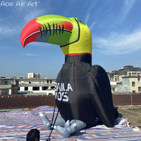 Toucan géant gonflable | Mascotte d'oiseau debout d'extérieur personnalisable de 4mH pour les fêtes d'enfants, les salons professionnels et les festivals