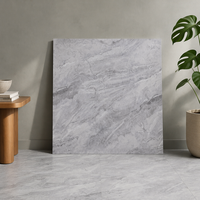 Carrelage en porcelaine pleine masse effet marbre Foshan 1000x1000mm, gris brillant, grand format 1m, pour projets résidentiels et commerciaux