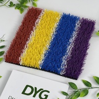 Gazon artificiel paysager multicolore de 25 mm, tapis synthétique dense pour parc d'attractions extérieur et sports pour enfants