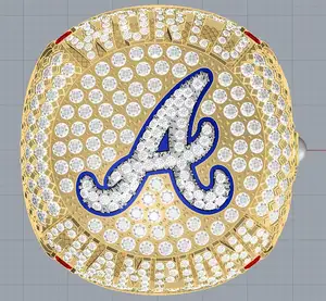 Cincin Kejuaraan Atlanta Braves 2022 Cincin Klasik Nostalgia Memorial Populer Eropa dan Amerika