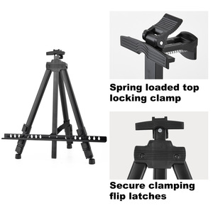 Hand Cranked <b>Easel</b> 66inch Height Telescopic Metal Art Display Stand Painting Sketching Drawing Board Portable Black Iron - Product Image 5
