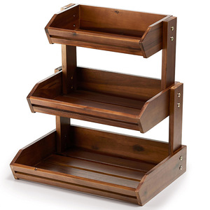 3-Tier Wooden Fruit Vegetable Storage <strong>Rack</strong> - Sturdy Kitchen Organizer for Fruits, <strong>Veggies</strong> &amp; More, Space-Saving &amp; Durable - Product Image 2