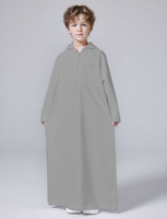 Robe à capuche unie avec fermeture éclair du Moyen-Orient Thobe Msl220