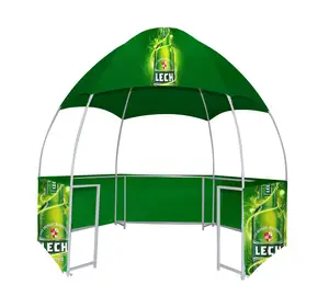 Desain Baru 3M Lipat Kustom Bentuk Bulat Tenda Kubah Gazebo untuk Katun Permen Energi Minuman Dijual