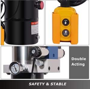 Unité hydraulique GRH avec réservoir d'huile en fonte de 6 litres, moteur 12V CC, pompe à double action, levage 4M, poignée de commande - Product Image 4