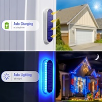 Lampes solaires LED bleues étanches IP68 pour terrasse, angle de faisceau 360°, haute luminosité, contrôle sans fil par bouton pour patio, jardin, quai