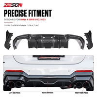 Diffuseur arrière en fibre de carbone véritable style SQ pour BMW Série 4 G22 G23 Coupé Cabriolet 2021+ Kit carrosserie pare-chocs arrière