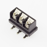 Borne de connexion à vis pour amplificateur de voiture, prise d'alimentation biseautée 3P transparente en alliage de zinc nickelé