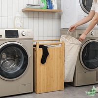 Panier à linge 2Grid avec cadre ventilé à lattes, vente en gros, doublure amovible et lavable, pour chambre et salle de bain, rangement serviettes et vêtements