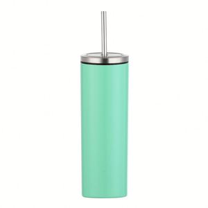 แก้วน้ำแบบพกพาสองชั้น ขนาด 600 มล. พร้อมหลอดเกลียวตรง - Product Image 4