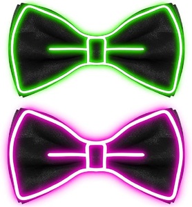 Pajarita LED Luminosa para Hombres y Niños, Accesorios de Neón que Brillan en la Oscuridad, Divertida y Ajustable para Fiestas de <span class=keywords><strong>Halloween</strong></span> - Product Image 1