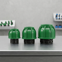RUNHUA Nuevo Conector de Compresión de Color Verde para Suministro de Agua, Conexión Rápida Tipo T, Tapones de Extremo, Accesorios para Riego por Goteo Agrícola HDPE