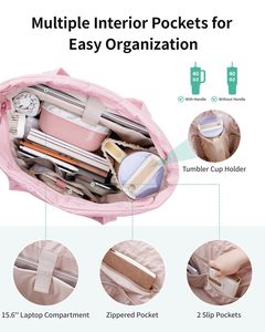 Borsa Tote Leggera in Nylon Personalizzata <span class=keywords><strong>per</strong></span> Donne, Borsa Imbottita <span class=keywords><strong>per</strong></span> Lavoro, Infermiere, Insegnante, Borsa a Tracolla Trapuntata <span class=keywords><strong>per</strong></span> Viaggi e Palestra - Product Image 2