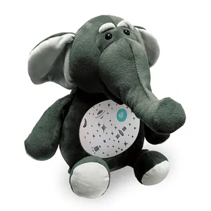 Elefante de peluche para bebé, juguete de peluche para dormir, suave, Animal de peluche, encantador, con música y proyector, venta al por mayor