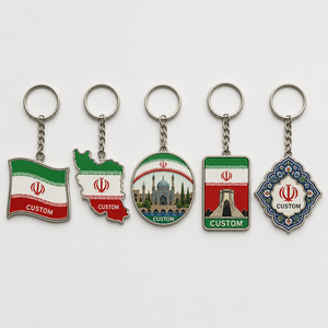 Porte-clés personnalisés de haute qualité avec drapeau iranien, porte-clés du drapeau national iranien, souvenir de voyage du Moyen-Orient - Product Image 1