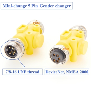 อะแดปเตอร์ตัวเชื่อมต่อ5ขาสำหรับ<span class=keywords><strong>สาย</strong></span>ชาร์จเซ็นเซอร์อุตสาหกรรม7/8-16 UNF อะแดปเตอร์สำหรับ NMEA2000 - Product Image 3