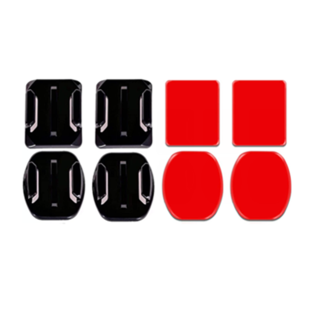 2 Flat + 2 Curved Helmet Action Camera Adhesive Mounts W/ Adhesive Stickers for GoPro Hero13 Insta360 X6 X5 DJI Osmo 6 Accessory