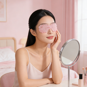 Mascarilla de Ojos Reutilizable de Cuarzo Rosa Natural al por Mayor Mushang, Anti-Hinchazón y Ojeras - Product Image 1