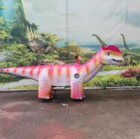 Eğlence parkı sikke işletilen animatronic çocuklar Robot dinozor sürmek