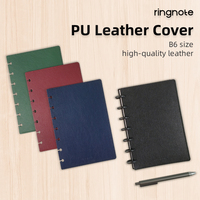 Personnalisé B6 Taille PU Haute Qualité En Cuir Réutilisable Premium-Looking Business Notebook Accessoires Disc Bound Notebook Cover