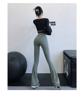 All'ingrosso primavera e autunno <span class=keywords><strong>leggins</strong></span> da donna pantaloni da yoga fitness pantaloni pantaloni a svasata a vita alta - Product Image 4