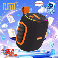 Enceinte portable HM878 AI à commande vocale intelligente pour Bluetooth 5.3, 20W de basses, 1800mAh, avec lumière LED RGB, design en plastique, lecteur, vente en gros