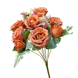 Bouquet de fleurs en soie Dongchen Crafts, 11 têtes de roses Carola, diamètre 10 cm, décoration de mariage et de maison - Product Image 5