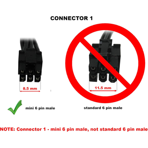 Câble d'alimentation de carte vidéo Mini 6 broches à 8 broches (6 + 2 broches) Pci-e pour <span class=keywords><strong>Mac</strong></span> Pro/<span class=keywords><strong>G5</strong></span> - Product Image 4