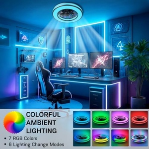 New 16.5 Inch LED Smart 7-Blade 6-Speed Ceiling Fans Rotation Readable LED <b>Lamps</b> DC Motor <b>Remote</b> <b>Control</b> for Living Room Home - Product Image 3