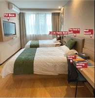 Meubles d'hôtel modernes en panneaux de bois sur mesure, lits doubles et simples pour chambres individuelles et appartements standard