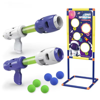 Jeu de tir à distance Eva Air Power d'extérieur en plastique pour enfants pistolet Popper à balle souple avec jouets ciblés