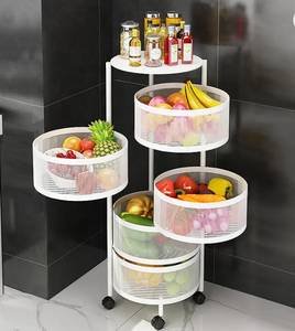 Estante de almacenamiento giratorio multicapa para baño, estante redondo de 3/4/5 niveles para cocina, estante de almacenamiento de frutas y verduras - Product Image 2