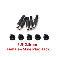2.1x5.5mm 2.5x5.5mm connecteur d'alimentation cc mâle + femelle prise cc connecteur Jack fournisseur de composants électroniques