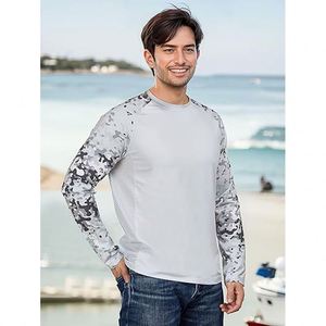 Camiseta de Pesca Deportiva con Protección Solar UPF50+, de Secado Rápido, Manga Larga, Cuello Redondo, Estampada, de Poliéster, Precio de Fábrica - Product Image 3