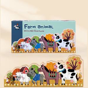 Giocattolo educativo per l'apprendimento prescolare per bambini 3 4 <span class=keywords><strong>puzzle</strong></span> lunghi e alti animali colorati principessa 26 pezzi <span class=keywords><strong>puzzle</strong></span> a strisce - Product Image 1