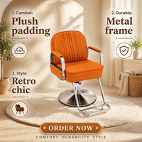 Chaise de barbier de coiffure de luxe Hauteur réglable Caractéristique de levage Cuir synthétique Styling Salon de beauté Vente pour les salons de coiffure
