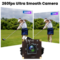 ELP Módulo de cámara USB de alta velocidad sin distorsión de 2MP 260fps 120fps 60fps OV4689 Lightburn Cámara industrial Controlador gratuito para PC, Pi