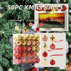 4Cm Giáng Sinh Đám Cưới Bóng Trang Trí UV In 50 Gói Sequined Paintball Hoa Mặt Dây Chuyền Cho Cây Trang Trí Nội Thất Hộp Quà Tặng Bao Gồm - Product Image 2