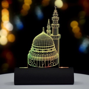 Lampe de tableau de bord LED 3D Illusion Mosquée de bonne qualité avec design lumineux à couleurs changeantes pour l'intérieur du véhicule, disponible à la vente - Product Image 1