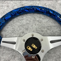Leaders Universal Hot Selling Graffiti Pattern 350mm Bois Massif Bleu 4cm Deep Dish JDM Racing Drift Volant