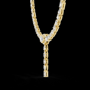 <b>Rose</b> <b>Gold</b> Plated 925 Silver Lab Grown Diamond Y Style Pendant Necklace Link Elegant Sparkle Timeless Design Modern Wedding Party - Product Image 6