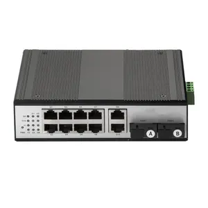 Gigabit 8 port industrial PoE and 2 fiber optical SFP SC FC Din-rail Ethernet poe Switch