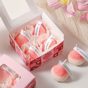 เทียนหอมรูปสตรอว์เบอร์รีทำมือ น่ารัก กลิ่นผลไม้หอม สำหรับตกแต่งบ้าน - Product Image 2