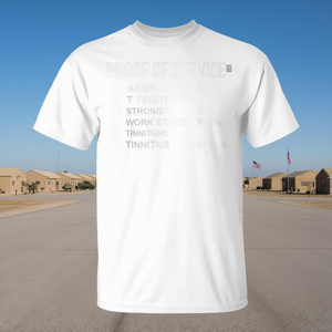 Preuve de service Dd-214 T-Shirt Armée Forte éthique de travail Acouphènes - Product Image 3
