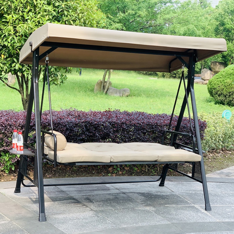 Columpio para exteriores, cama con dosel, silla columpio para Patio, hierro forjado, acero, alta calidad, Metal, playa, balcón, cojín, muebles de jardín