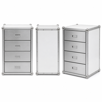 Commode de rangement à tiroirs multi-compartiments avec séparateurs en grille et supports pour flacons - Armoire de rangement pour fournitures médicales en aluminium thermolaqué ISO-9001