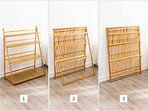 Bamboo Rack Multifunctional Holder Plant Flower <b>Stand</b> Utility Storage Shelf - Product Image 2
