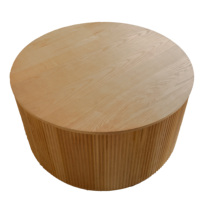 Vente en gros usine Salon moderne de luxe Table basse ronde en bois naturel